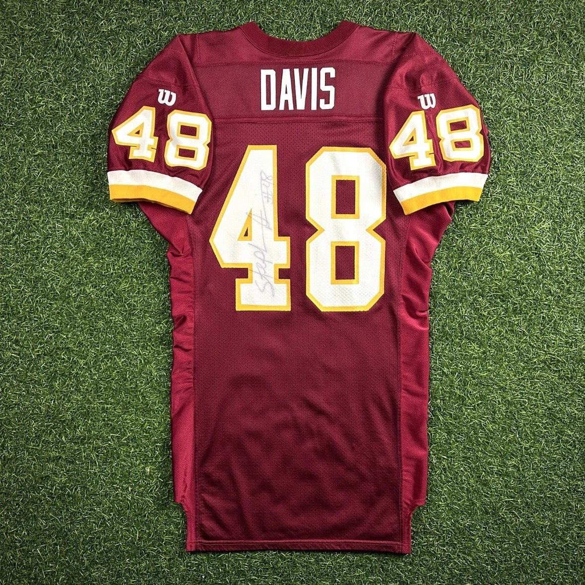 1997 Wilson NFL Game Issued Jersey Washington Redskins Stephen Davis Autograph