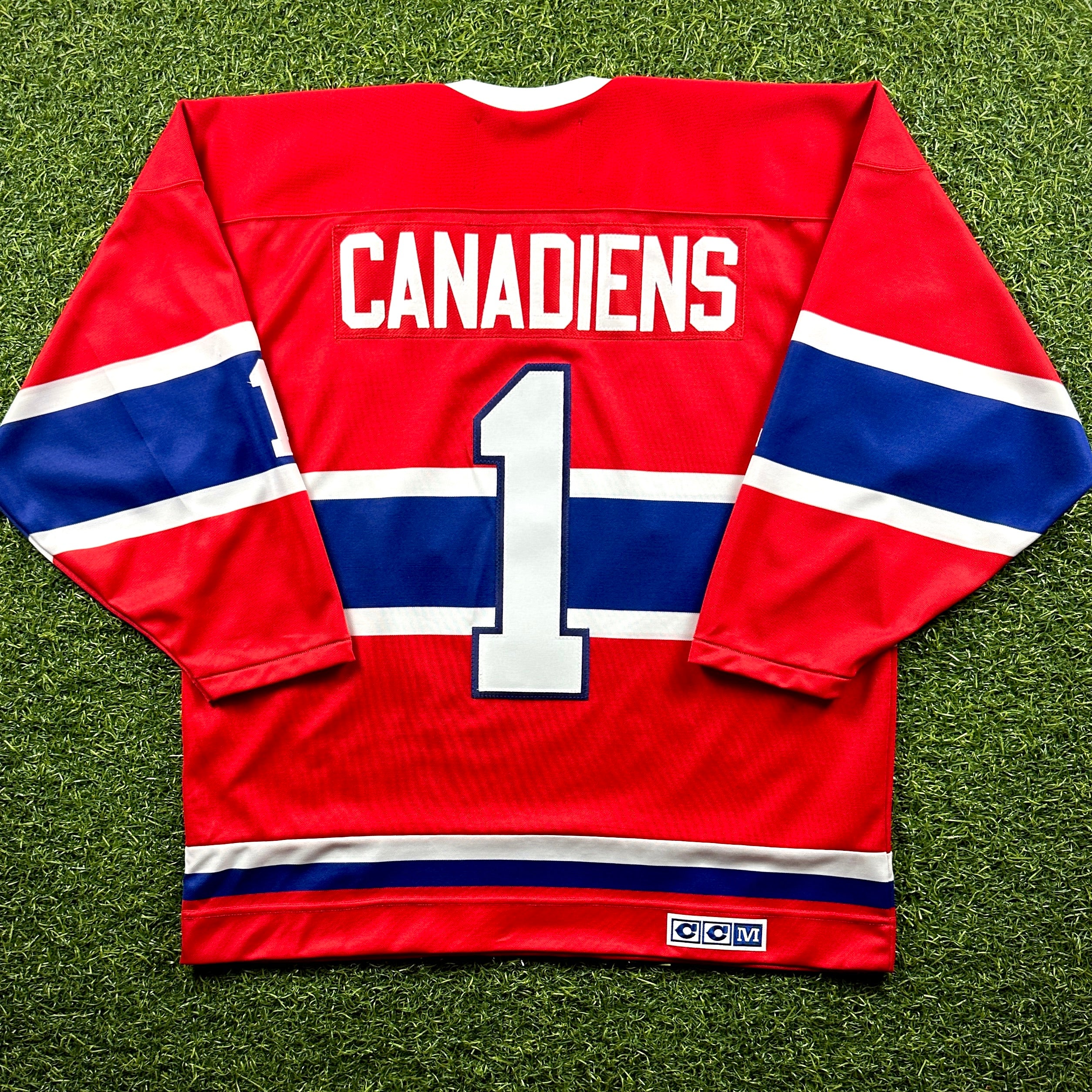 Rare! 2000’s CCM Vintage NHL Jersey Montreal Canadiens Sz. L #1 Throwback
