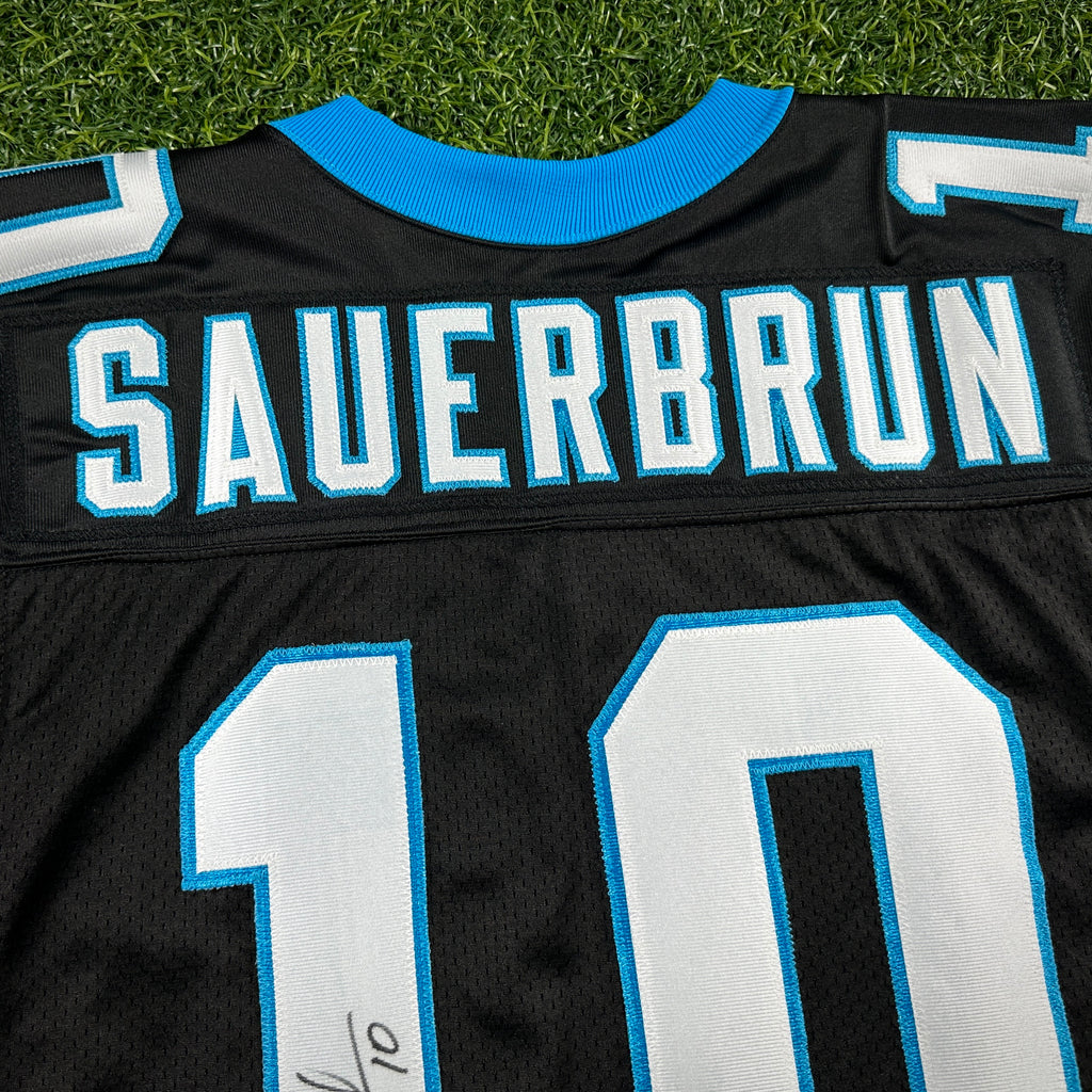 2004 Reebok NFL Team-Issued Game Jersey Carolina Panthers Todd Sauerbrun Sz. 46 Autograph PSA