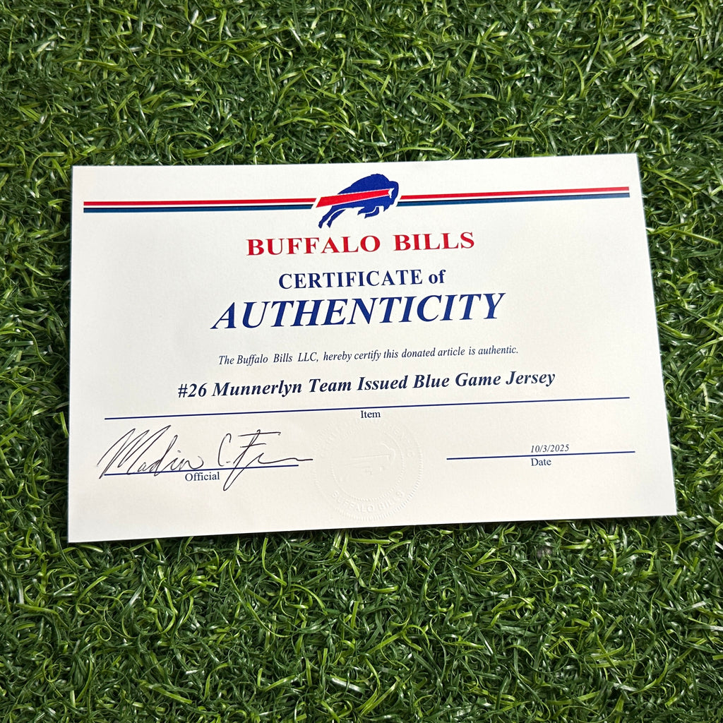 2019 Nike NFL Game-Used Jersey Buffalo Bills Captain Munnerlyn Sz. 40 Team COA
