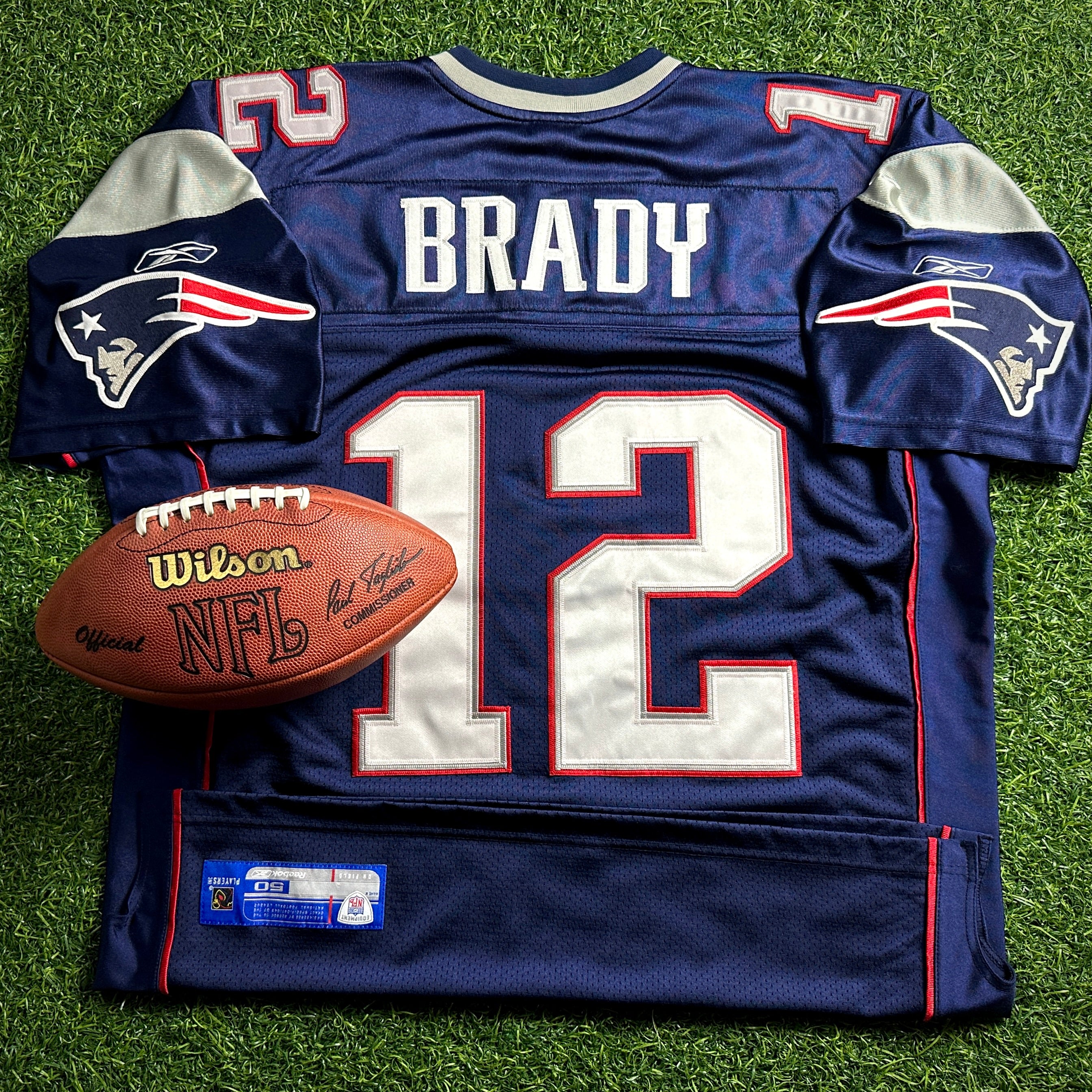 2004 Reebok NFL Authentic Jersey New England Patriots Tom Brady Sz 50 Super Bowl