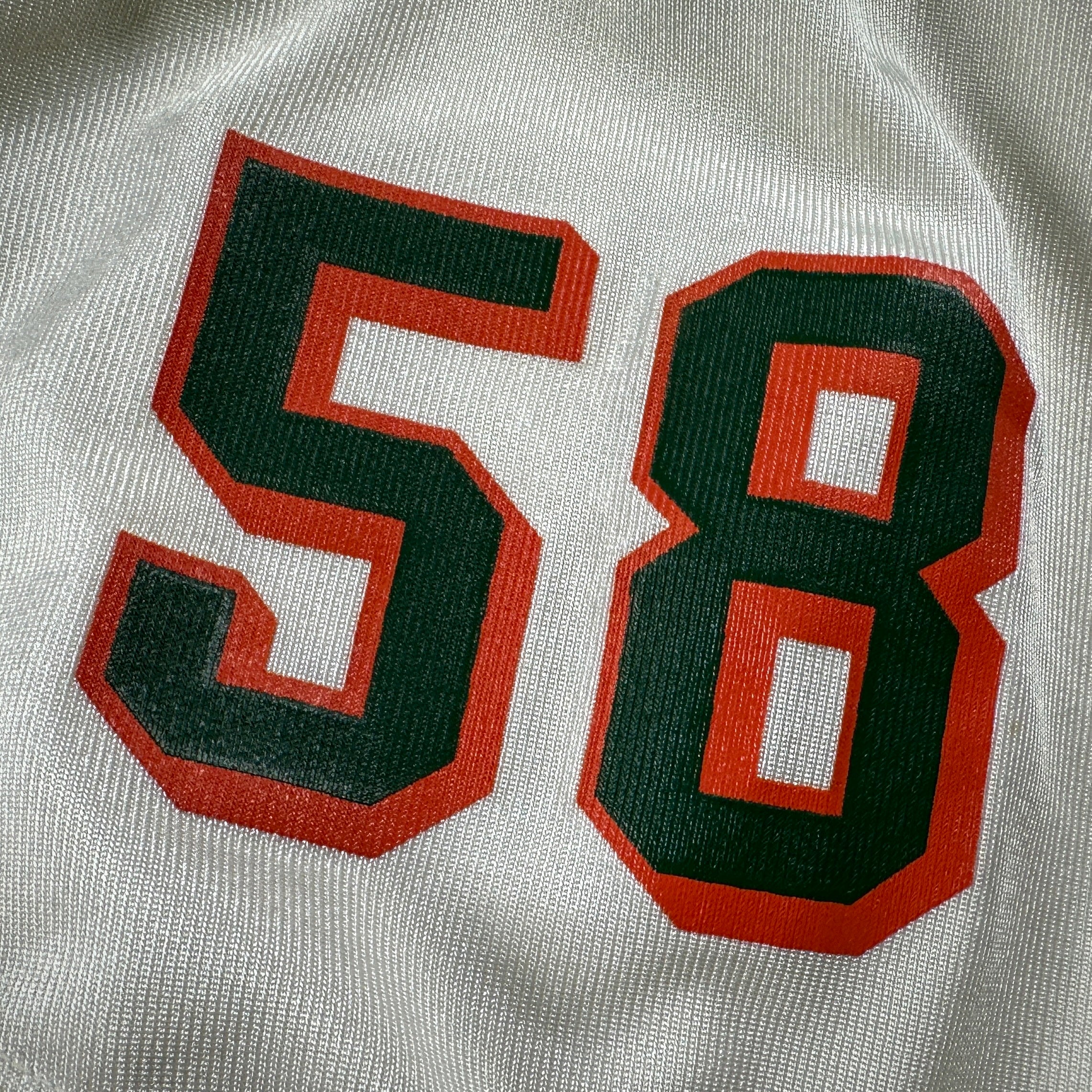 2000 Nike NCAA Game-Used Gator Bowl Jersey Miami Hurricanes Jarrell Weaver Sz. 48 Set 1