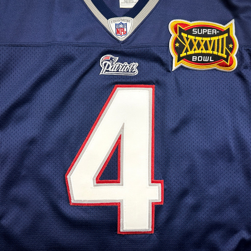 2004 Reebok NFL Authentic Jersey New England Patriots Adam Vinatieri Super Bowl XXXVIII Sz. 50