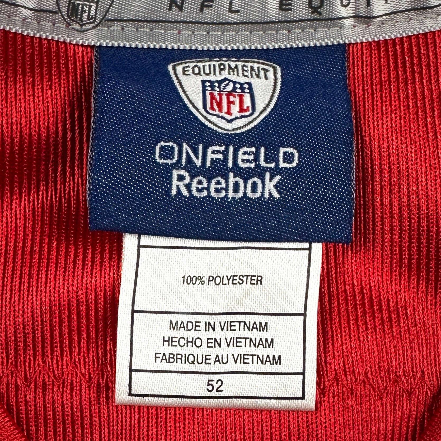 2011 Reebok NFL Authentic Red Throwback Jersey New England Patriots Tom Brady Sz. 52