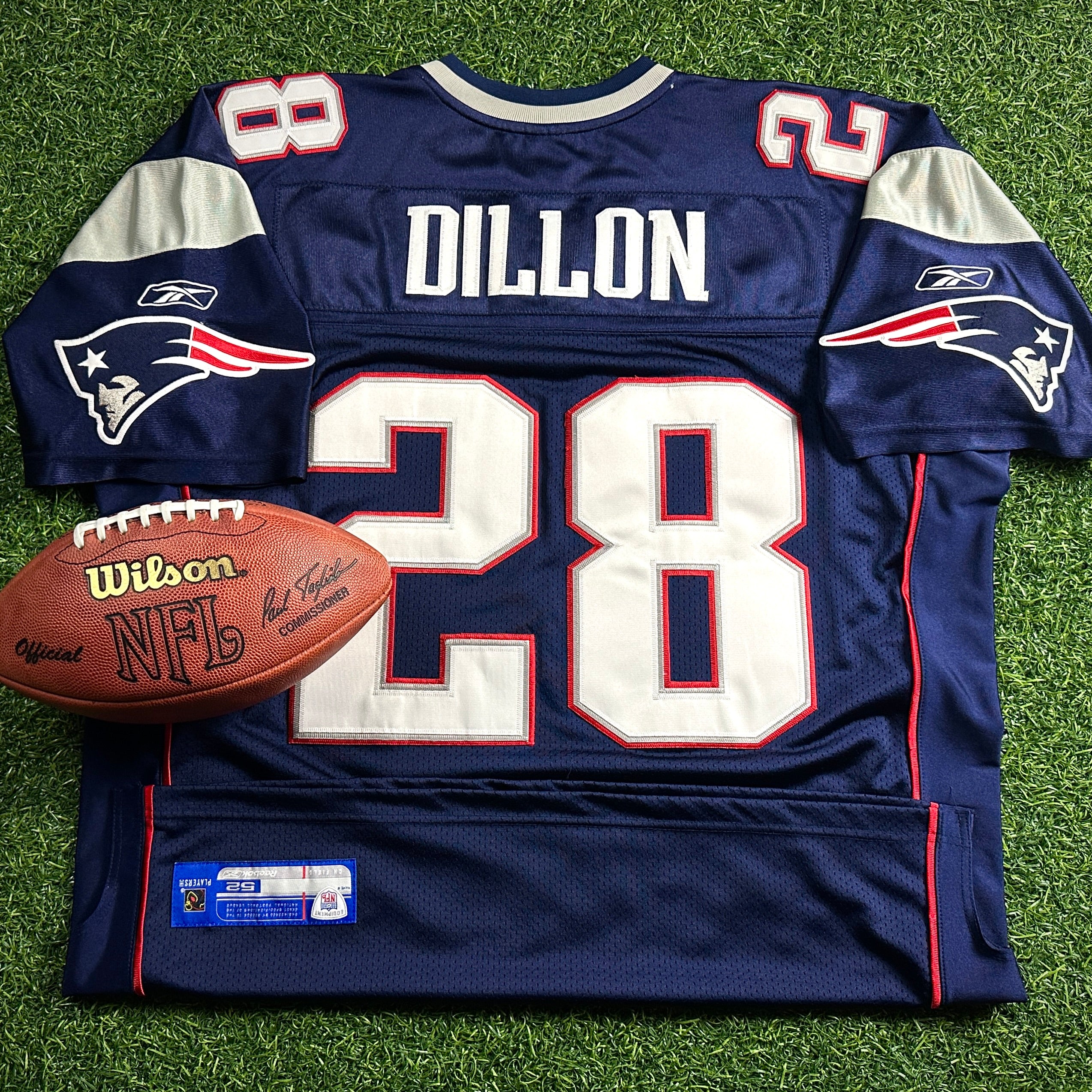 2004 Reebok NFL Authentic Jersey New England Patriots Corey Dillon Sz. 52 XXXVIII Banner Night