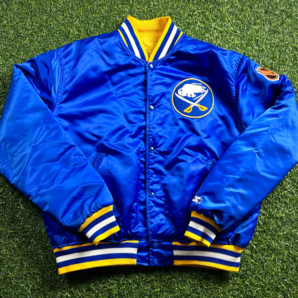 1990’s Starter NHL Vintage Satin Bomber Jacket Buffalo Sabres Sz. XL (L)