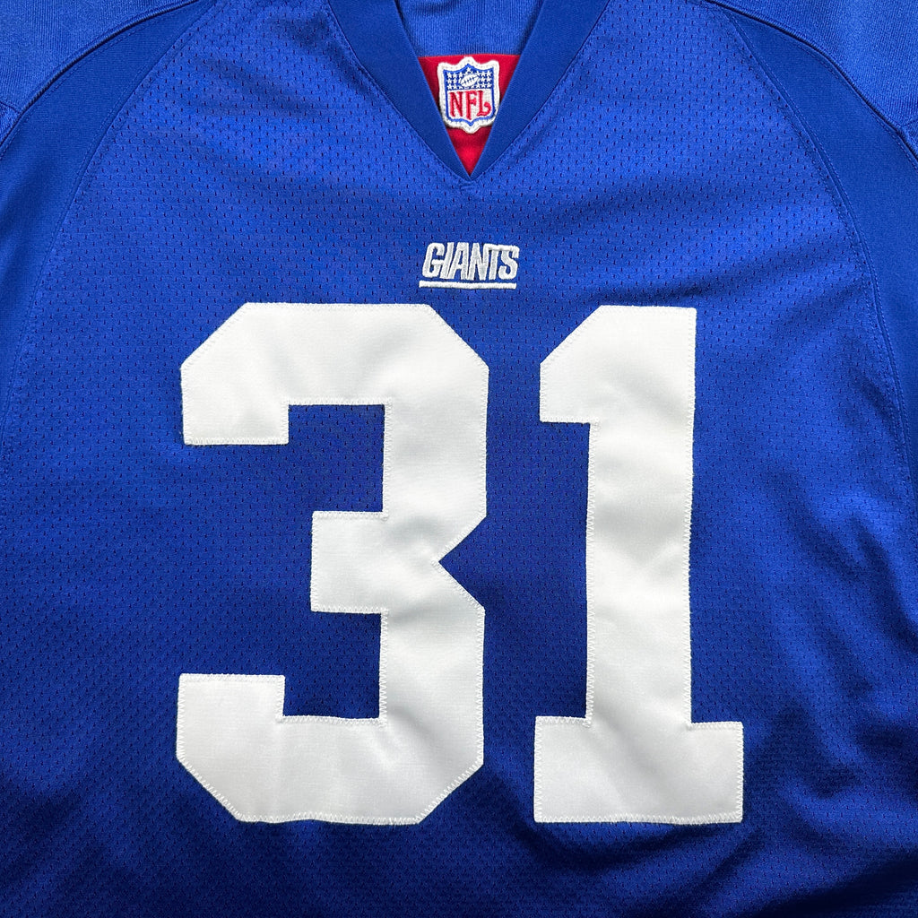 2001 Reebok NFL Authentic Jersey New York Giants Jason Sehorn Sz. 48 Helmet Tag