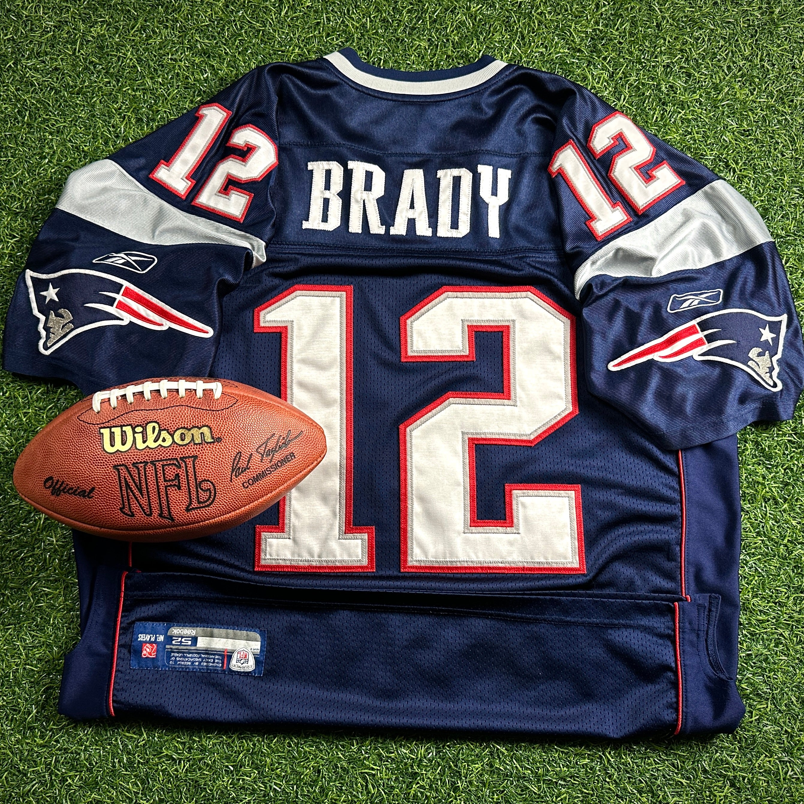 2011 Reebok NFL Authentic Jersey New England Patriots Tom Brady Sz. 52 MHK Pro Lettering