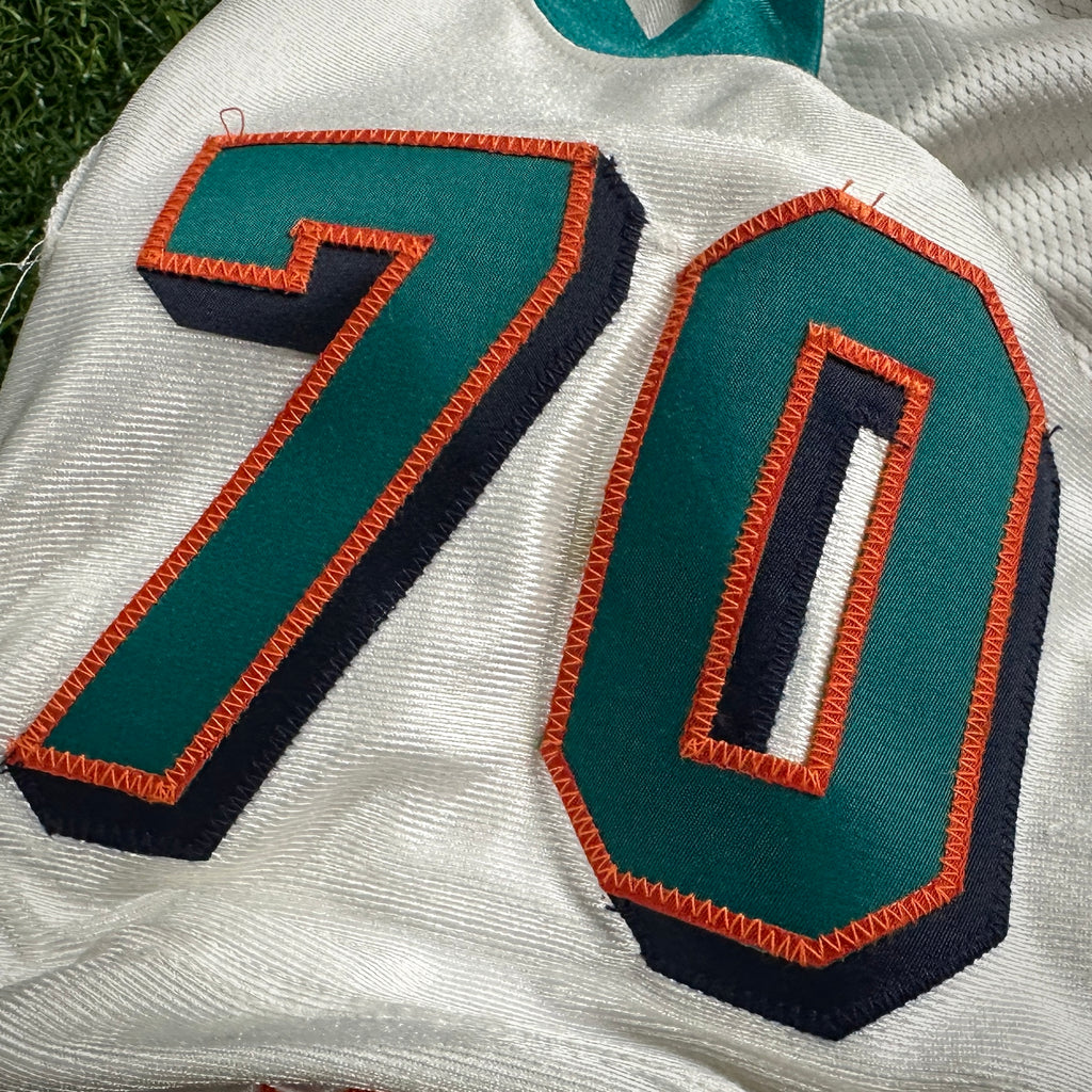 2003 Reebok NFL Game Used Worn Jersey Miami Dolphins Brad Bedell Sz. 50 Vintage