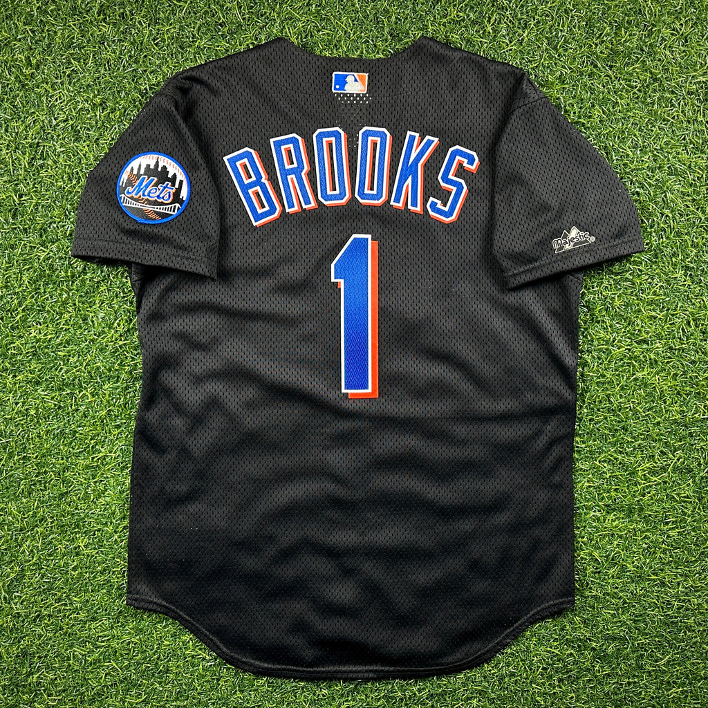 2000 Majestic MLB Jersey New York Mets Garth Brooks Black Sz. M Vintage