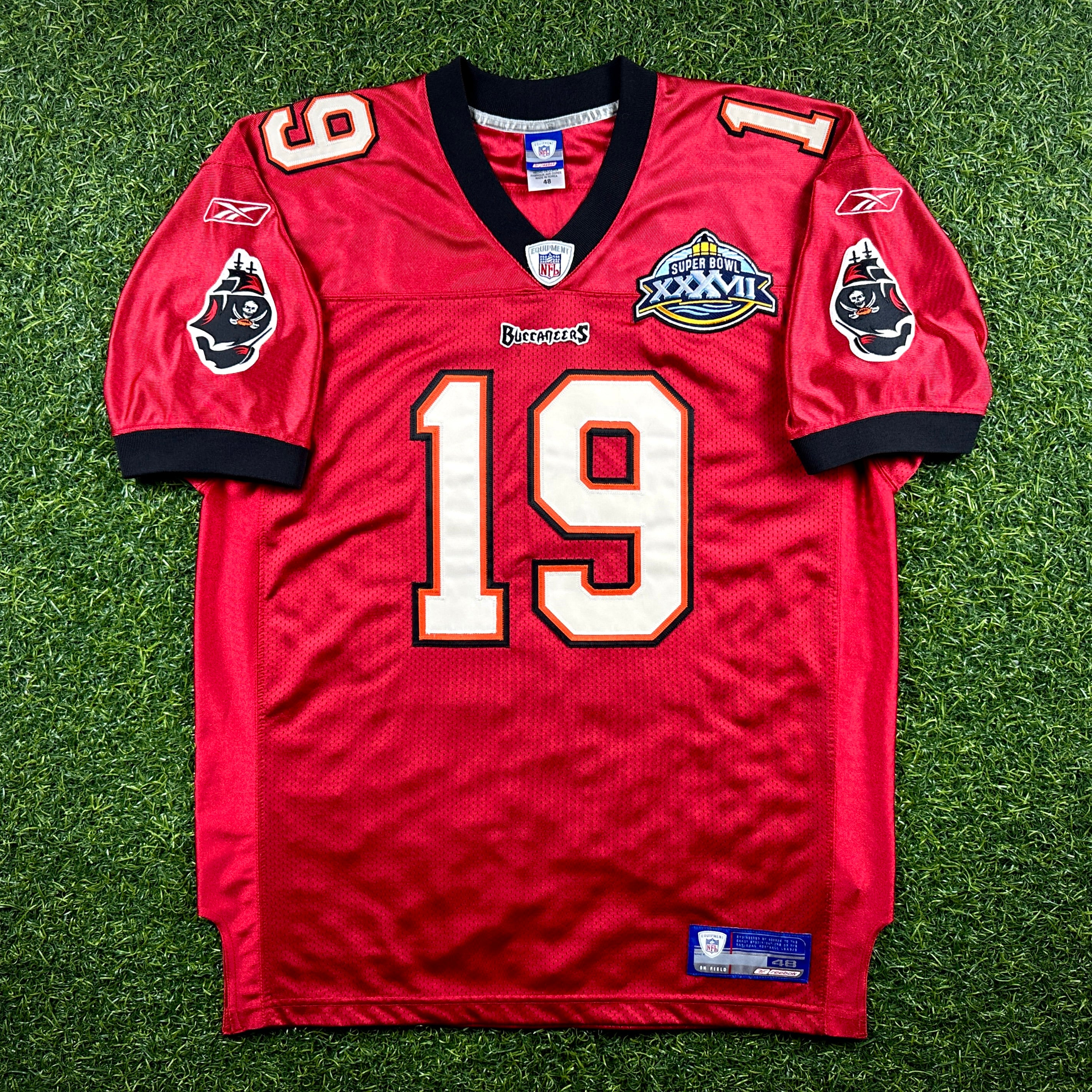 2002 Reebok NFL Authentic Jersey Tampa Bay Buccaneers Keyshawn Johnson Sz. 48 Super Bowl XXXVII