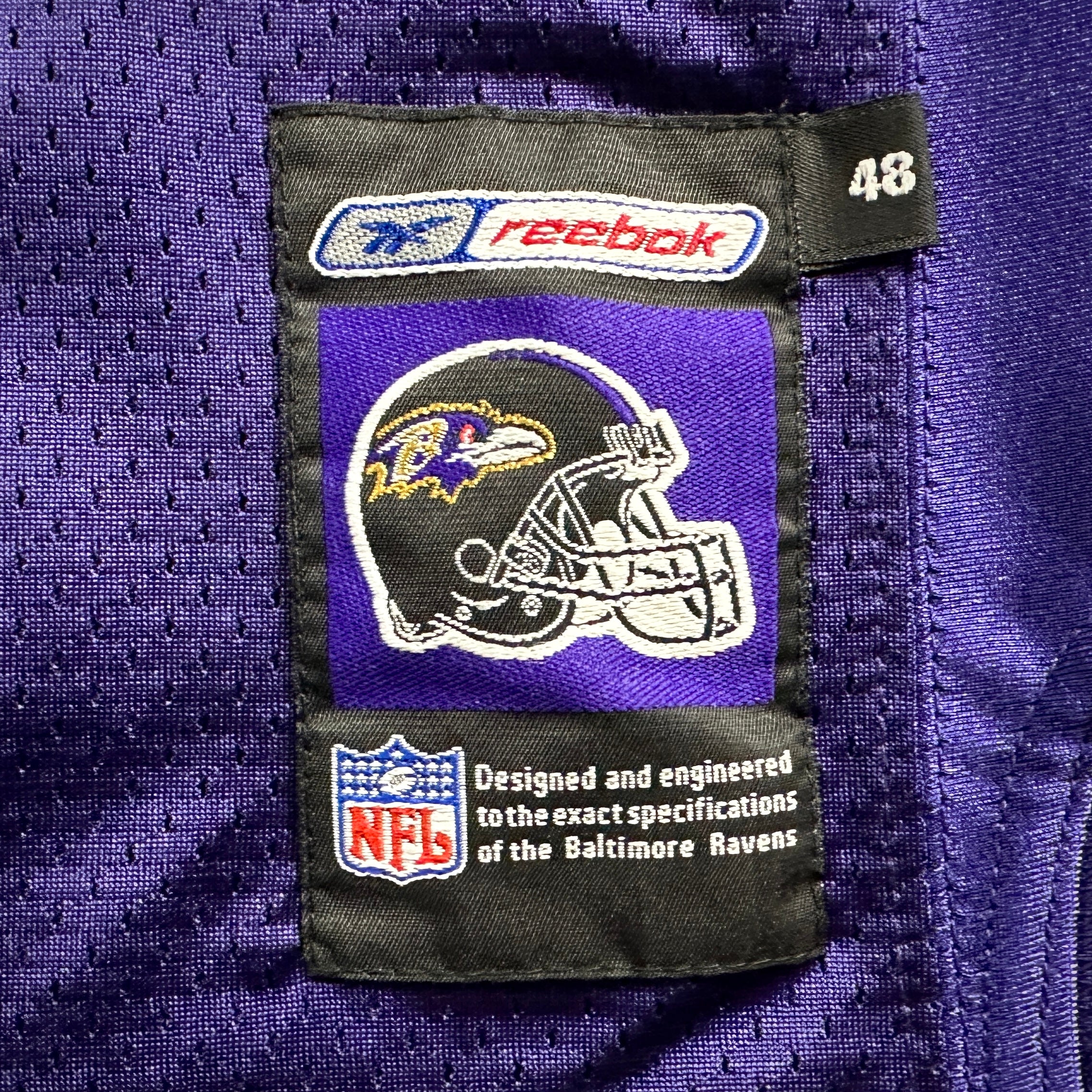 2001 Reebok NFL Authentic Jersey Baltimore Ravens Jamal Lewis Sz. 48 Helmet Tag