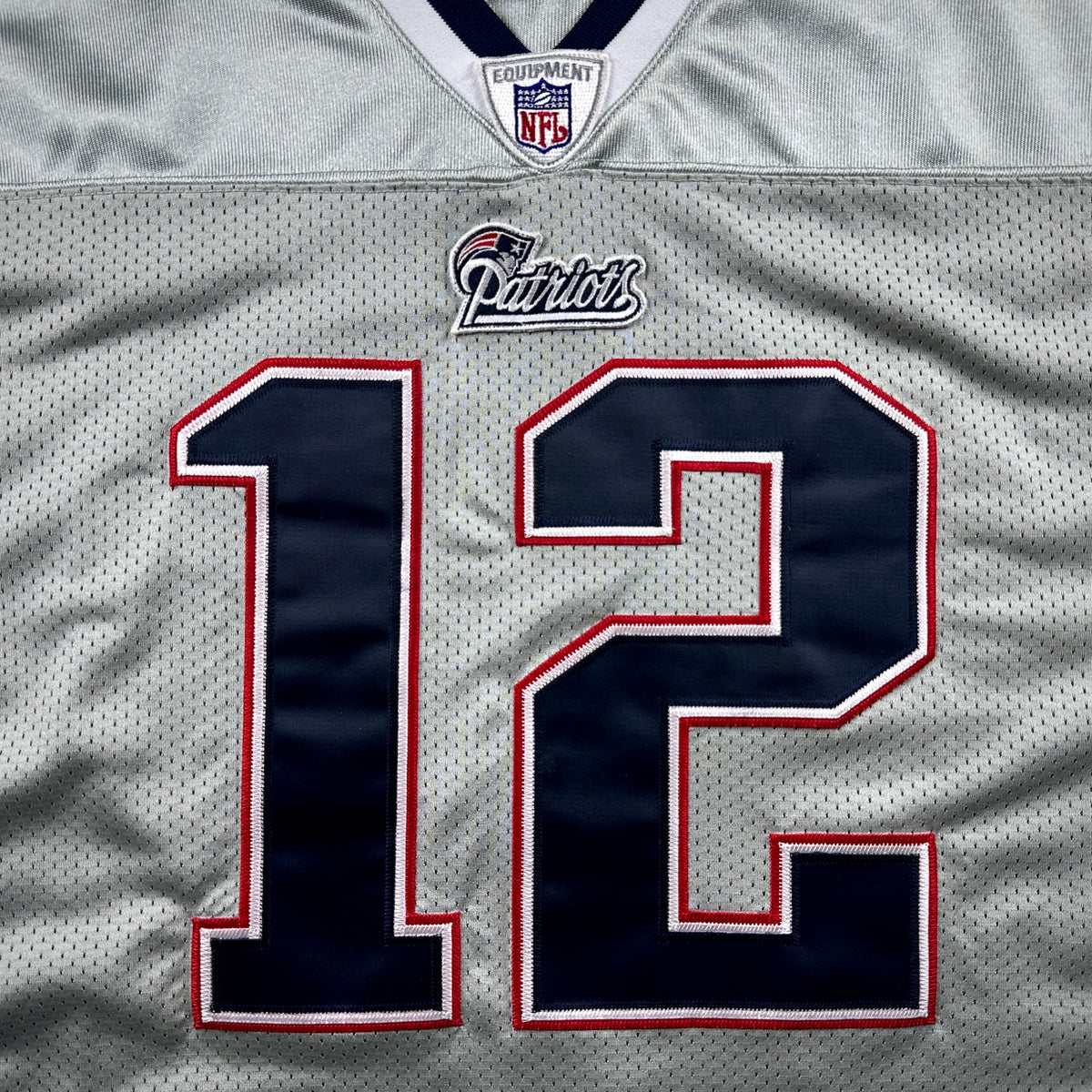 2003 Reebok NFL Authentic Jersey New England Patriots Tom Brady Sz. 52 Silver Alternate
