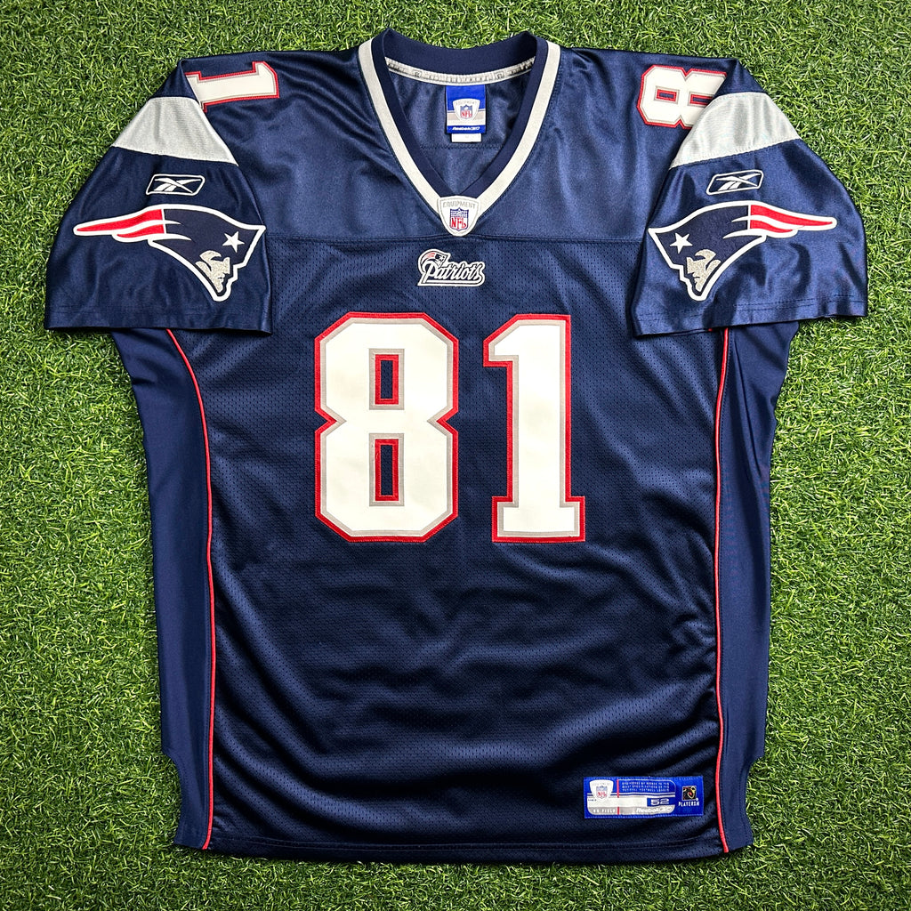 2007 Reebok NFL Authentic Jersey New England Patriots Randy Moss Blue Home Sz. 52