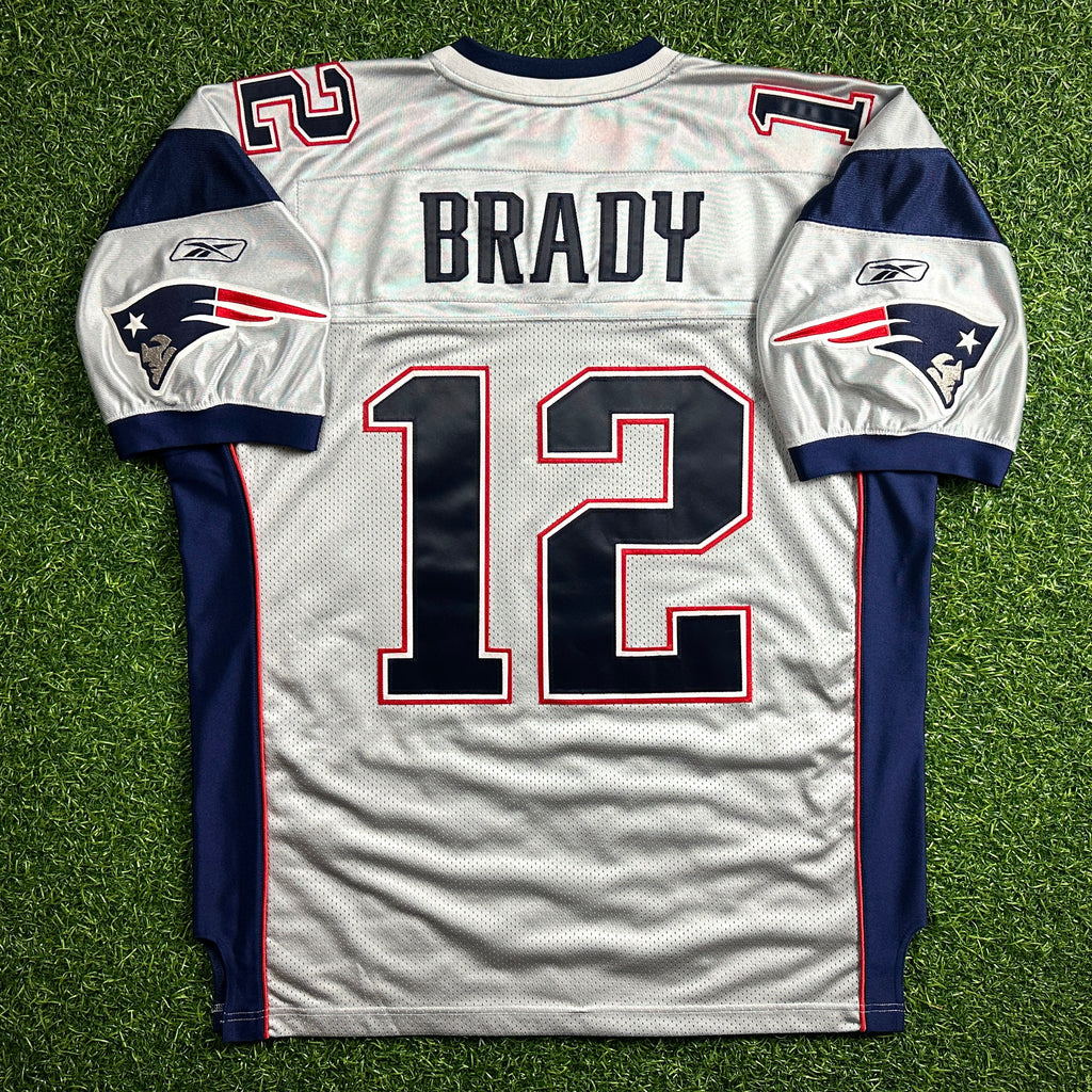 2007 Reebok NFL Authentic Jersey New England Patriots Tom Brady Sz. 50 Silver Alternate