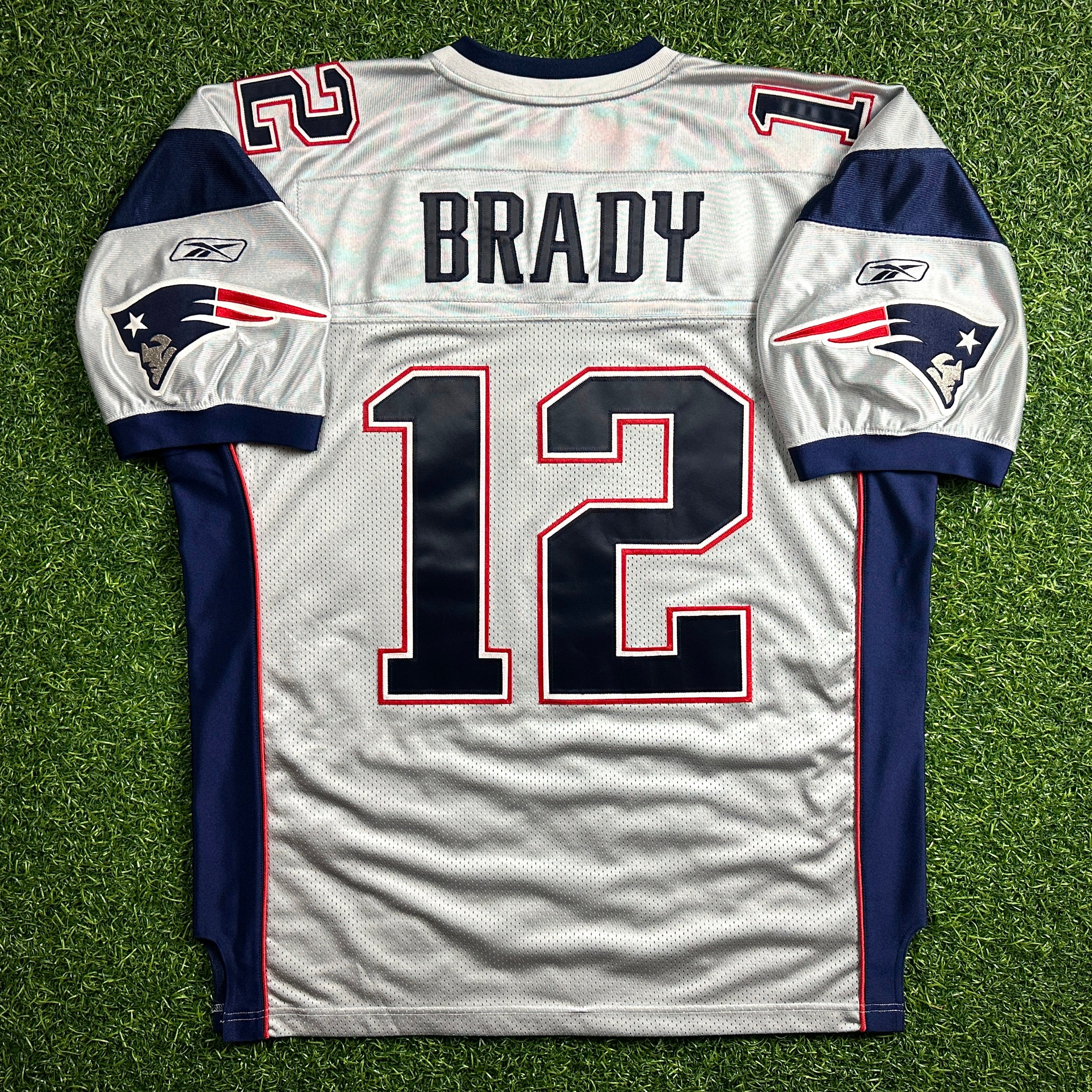 2007 Reebok NFL Authentic Jersey New England Patriots Tom Brady Sz. 50 Silver Alternate