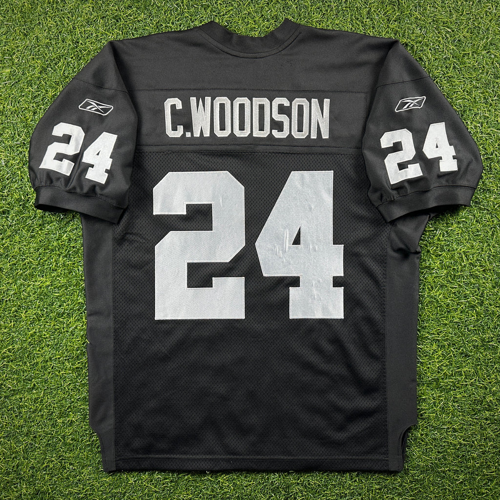 2003 Reebok NFL Authentic Jersey Oakland Raiders Charles Woodson Sz. 50 Vintage