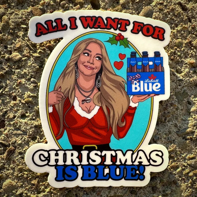 Blue Christmas Stickers