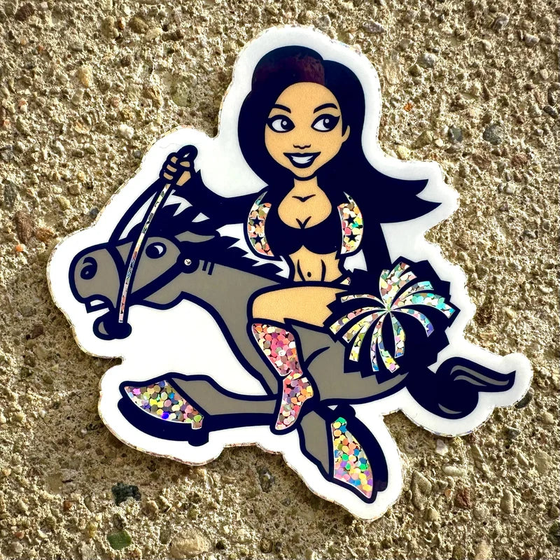 Cowboys Cheerleader Mascot Sticker