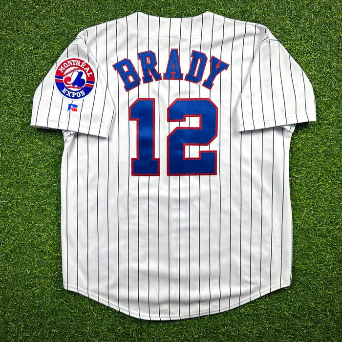 New! 1995 Russell MLB Authentic Jersey Montreal Expos Tom Brady Rookie Sz. L