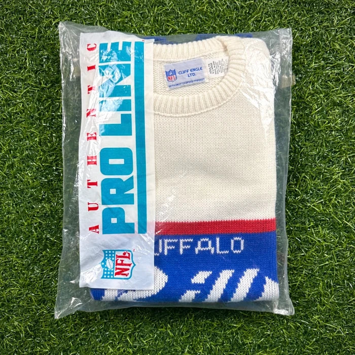 New! 90’s Cliff Engle NFL Sweater Buffalo Bills Sz. XL NWT Deadstock Marv Levy
