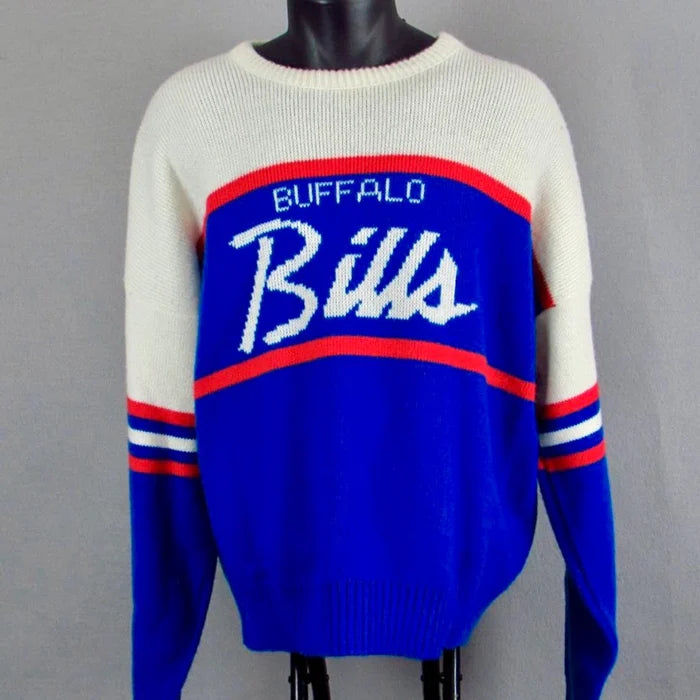 New! 90’s Cliff Engle NFL Sweater Buffalo Bills Sz. XL NWT Deadstock Marv Levy