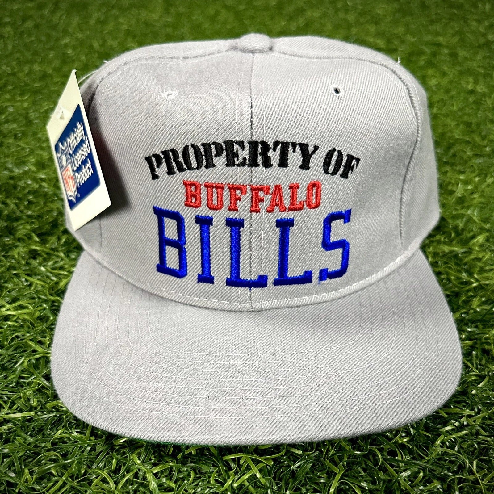 New! 90’s New Era Property of Buffalo Bills SnapBack Hat Grey NWT Vintage Mafia