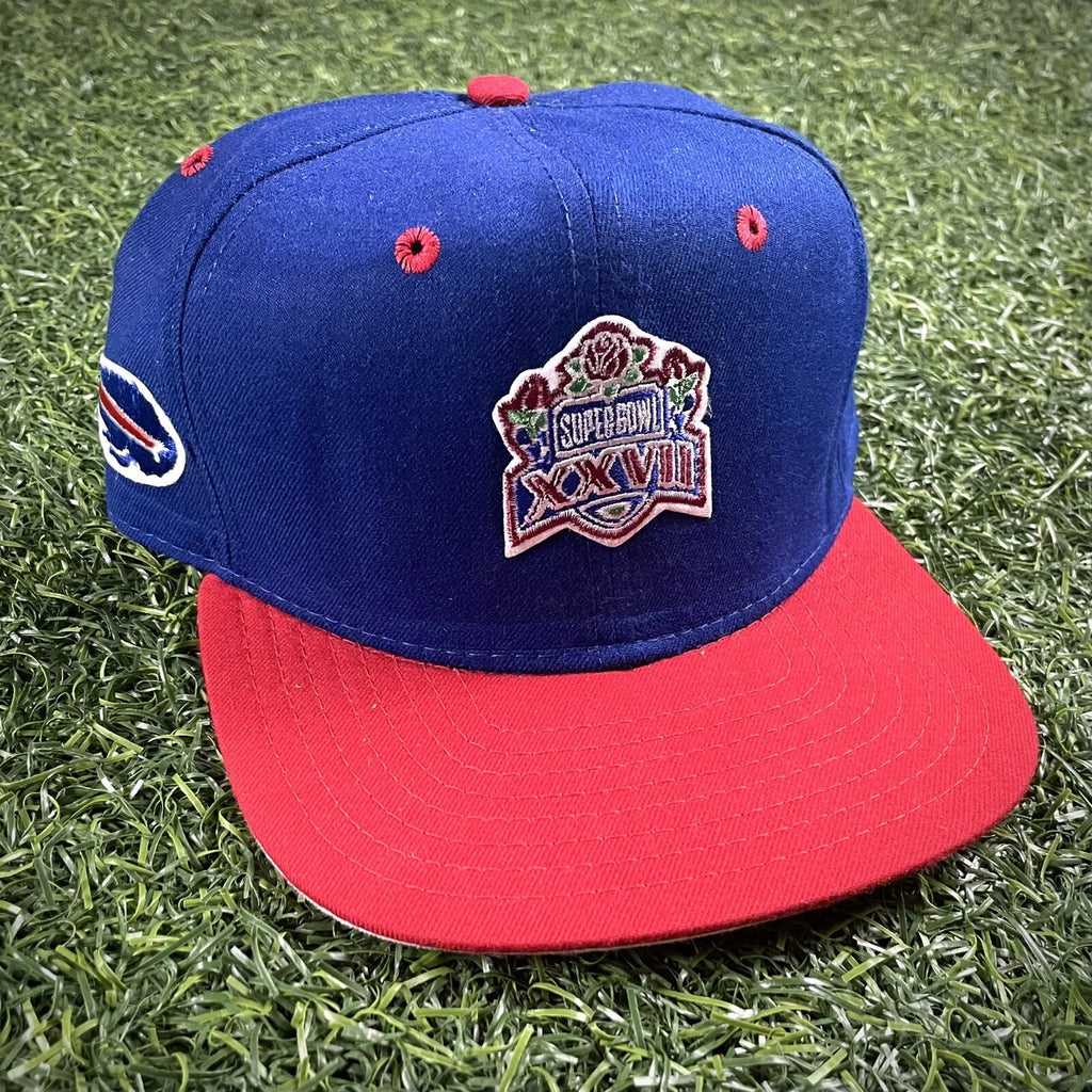 New! 1994 New Era High Crown Snapback Hat Buffalo Bills Super Bowl 27 Blue VTG