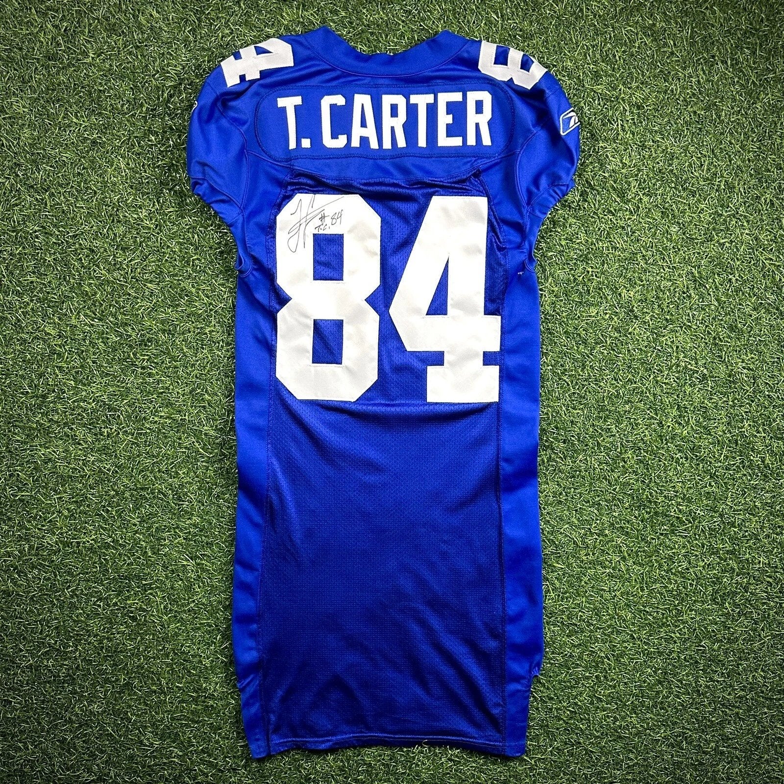 2002 Reebok NFL Game Issued Jersey New York Giants Tim Carter Autograph Beckett