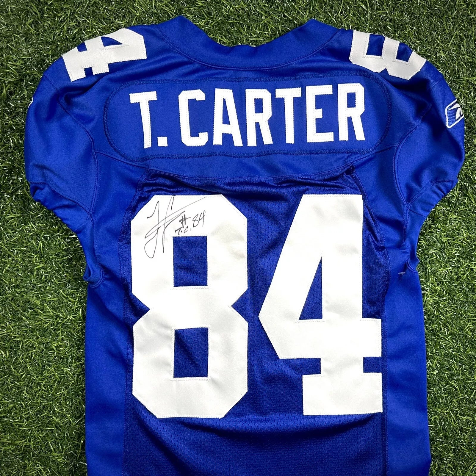 2002 Reebok NFL Game Issued Jersey New York Giants Tim Carter Autograph Beckett