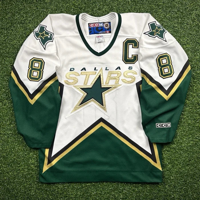 1999 CCM NHL x NFL Dallas Stars Cowboys Jersey Troy Aikman Sz. M Vintage White