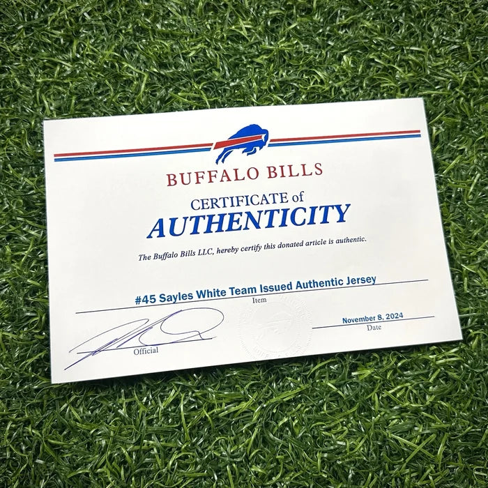 8/10/2017 Nike NFL Game Used Worn Jersey Buffalo Bills Marcus Sayles Team COA