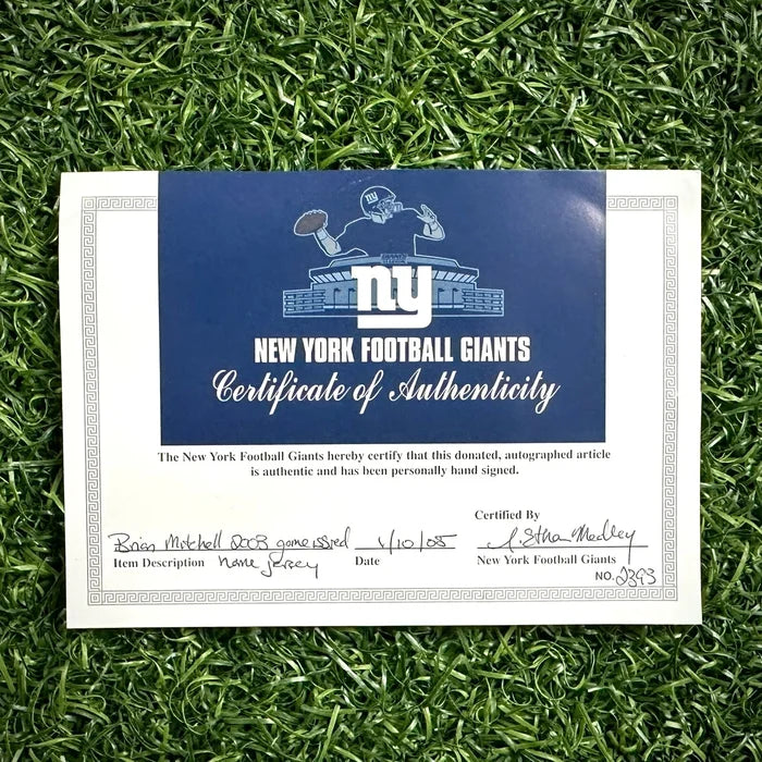 2003 Reebok NFL Game Issued Jersey New York Giants Brian Mitchell Sz 46 Team COA