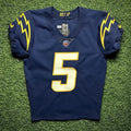 2022 Nike NFL Game Issued Jersey Los Angeles Chargers Josh Palmer Navy Alt COA