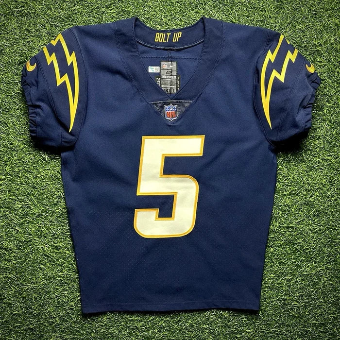 2022 Nike NFL Game Issued Jersey Los Angeles Chargers Josh Palmer Navy Alt COA